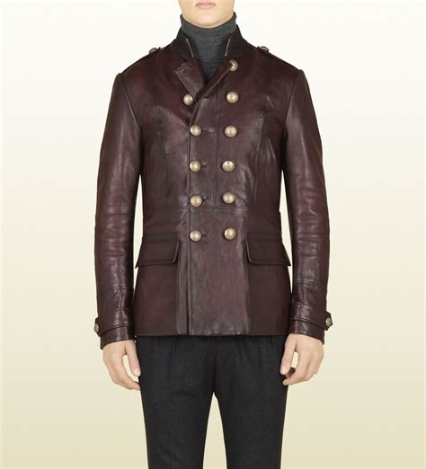 gucci leather coat|gucci leather jacket online.